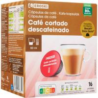 Cafè tallat descafeïnat comp. Dolce Gust EROSKI, caixa 16 u