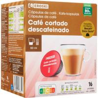 Cafè tallat descafeïnat CDG EROSKI, caixa 16 monodosis