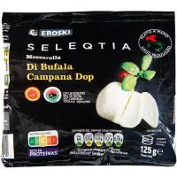 Mozzarella di bufala Eroski SELEQTIA, bossa 125 g