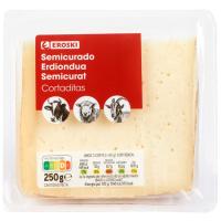 Queso cortado mezcla semicurado EROSKI, cuña 250 g