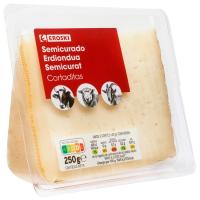 Queso cortado mezcla semicurado EROSKI, cuña 250 g