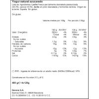 Yogur natural azucarado DANONE, pack 4x120 g