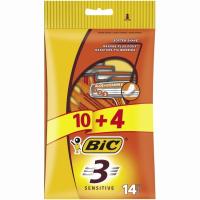 Maquineta d`un sol ús BIC 3 Sensitive, pack 10+4 ud