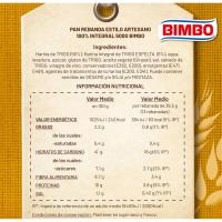 Pa llescada artesana integral BIMBO, paquet 500 g