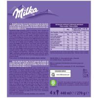 Helado cono de vainilla-chocolate MILKA, 4 uds, caja 270 g
