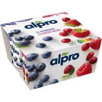 Soja frutos rojos y arándanos ALPRO, pack 4x125 g