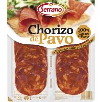 Chorizo de pavo CARNICAS SERRANO, bandeja 100 g