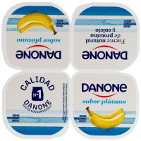 Yogur sabor a plátano DANONE, pack 4x120 g
