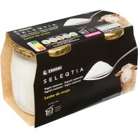 Iogurt natural de llet d`ovella Eroski SELEQTIA, pack 2x115 g