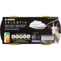 Yogur natural de leche de cabra Eroski SELEQTIA, pack 2x115 g