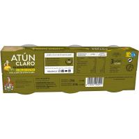 Atún claro en aceite de oliva virgen ALBO, pack 3x92 g