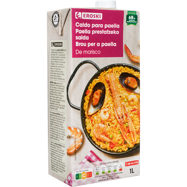 Brou per paella EROSKI, bric 1 litre