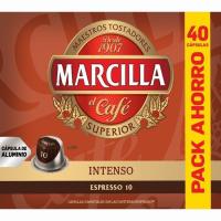 Café intenso compatible Nespresso MARCILLA, caja 40 uds