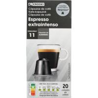 Café expresso extra intenso comp. Nespresso EROSKI, caja 20 uds