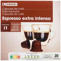 Cafè espresso extra intens EROSKI, caixa 20 monodosis