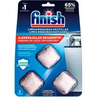 Limpia lavavajillas FINISH, pack 3 dosis