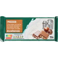 Xocolata amb llet avellanes EROSKI, tauleta 150 g