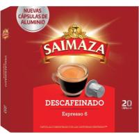 Cafè descafeïnat SAIMAZA, caixa 20 monodosis