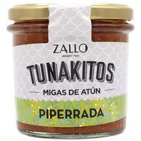 Migas de atún en salsa piperrada ZALLO Tunakitos, frasco 220 g