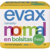 Protegeslip normal fresh plegado EVAX, paquete 20 uds