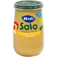 Potito ecológico de manzana-melocotón-plátano HERO, tarro 190 g