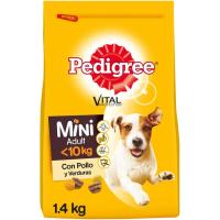 Alimento de pollo-verd. perro mini adulto PEDIGREE, saco 1,4 kg