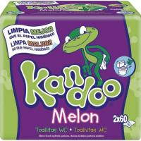 Toallitas wc melón KANDOO, pack 2x60 uds