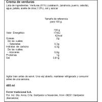 Crema de verdures FERRER, flascó 485 ml