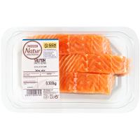 Solomillos de salmón EROSKI NATUR GGN, bandeja 300 g