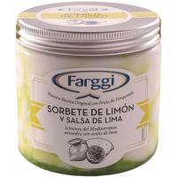 Sorbete limón lima FARGGI, tarrina 390 g