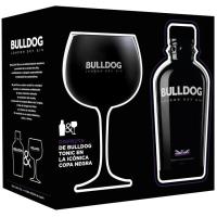 Ginebra BULLDOG, botella 70 cl + Copa negra