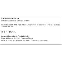 Vino Tinto Reserva CASTILLO DE PERELADA, botella 75 cl