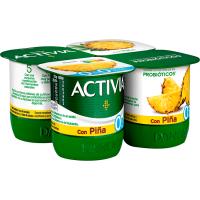 Activia 0% amb pinya DANONE, pack 4x120 g