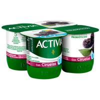 Activia 0% amb pruna DANONE, pack 4x120 g