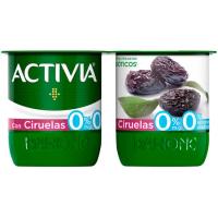 Activia 0% con ciruela DANONE, pack 4x120 g