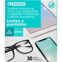 Tovalloletes neta pantalles-lents EROSKI, caixa 30 u