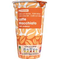 Café latte macchiato EROSKI, vaso 250 ml