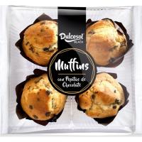 Muffins pepitas chocolate DULCESOL, paquete 300 g
