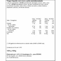 Iogurt líquid sabor pinya-coco EROSKI, ampolla 1 litre