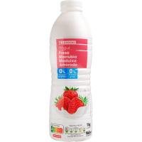 Yogur líquido 00% de fresa EROSKI, botella 1 litro