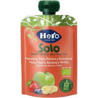 Solo fruta 100% eco de manzana-fresa-plátano HERO, doypack 100 g