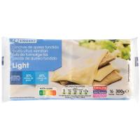 Queso fundido light EROSKI, lonchas, paquete 300 g