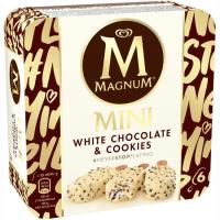 Mini bombón choco blanco&cookies MAGNUM, 6 uds., caja 270 g