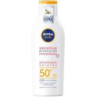 Loción sensitive antialergias solares SPF50+ NIVEA, bote 200 ml