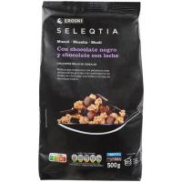 Muesli de chocolate negro-con leche Eroski SELEQTIA, bolsa 500 g