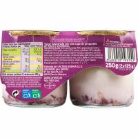 Iogurt sabor mora i nabius EROSKI, pack 2x125 ml