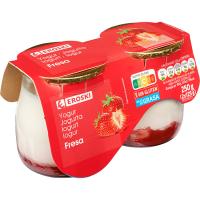Iogurt sabor maduixa EROSKI, pack 2x125 g