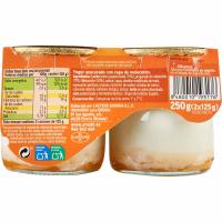 Iogurt sabor préssec EROSKI, pack 2x125 g