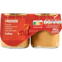 Postres toffe EROSKI, pack 2x125 g