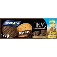 Galleta Digestive Finas de chocolate negro FONTANEDA, caja 170 g